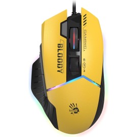 Мышь A4TECH BLOODY W95 MAX SPORTS оптическая 12000dpi USB желтый/серый Мышь A4TECH BLOODY W95 MAX SPORTS оптическая 12000dpi USB желтый/серый